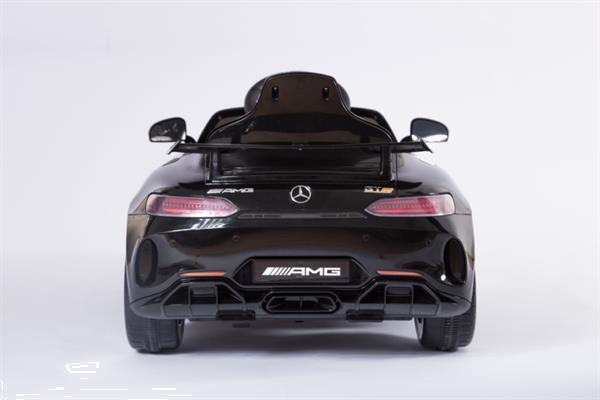 Grote foto mercedes gtr metallic zwart 12v leder rc rubberbanden kinderen en baby los speelgoed