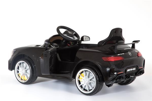 Grote foto mercedes gtr metallic zwart 12v leder rc rubberbanden kinderen en baby los speelgoed