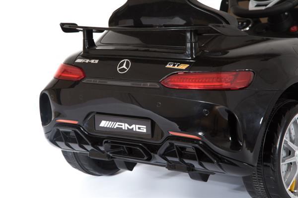 Grote foto mercedes gtr metallic zwart 12v leder rc rubberbanden kinderen en baby los speelgoed