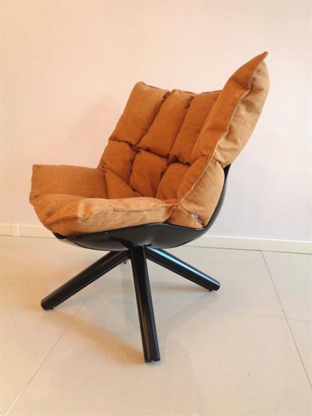Grote foto husk chair design draaibare stoel fauteuil stof huis en inrichting fauteuils