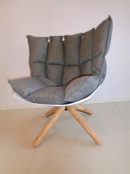 Grote foto husk chair design draaibare stoel fauteuil stof huis en inrichting fauteuils