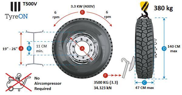 Grote foto t500 upright bandenwisselaar auto onderdelen auto gereedschap