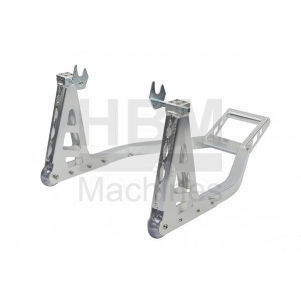 Grote foto zwarte professionele gp paddockstand voor het achterwiel auto onderdelen auto gereedschap