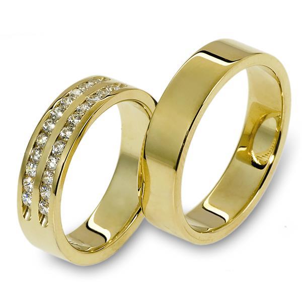 Grote foto geelgouden trouwringen met diamanten sieraden tassen en uiterlijk ringen voor haar