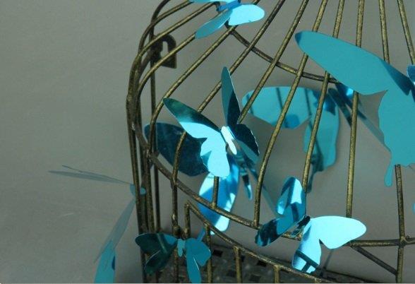 Grote foto 3d vlinders spiegel effect paars blauw of groen huis en inrichting woningdecoratie