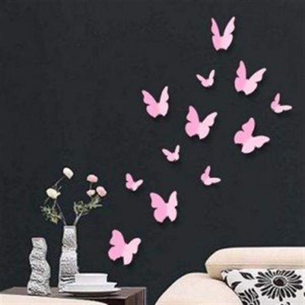 Grote foto 3d vlinders roze huis en inrichting woningdecoratie