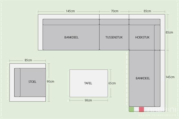 Grote foto strak design witte loungebank zwarte kussens tuin en terras tuinmeubelen