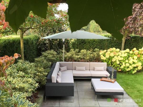 Grote foto design lounge hoek bank zwart wicker nieuw. tuin en terras tuinmeubelen