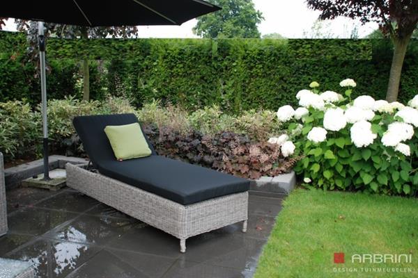 Grote foto lounge ligbed verstelbaar met wielen grijs. tuin en terras tuinmeubelen