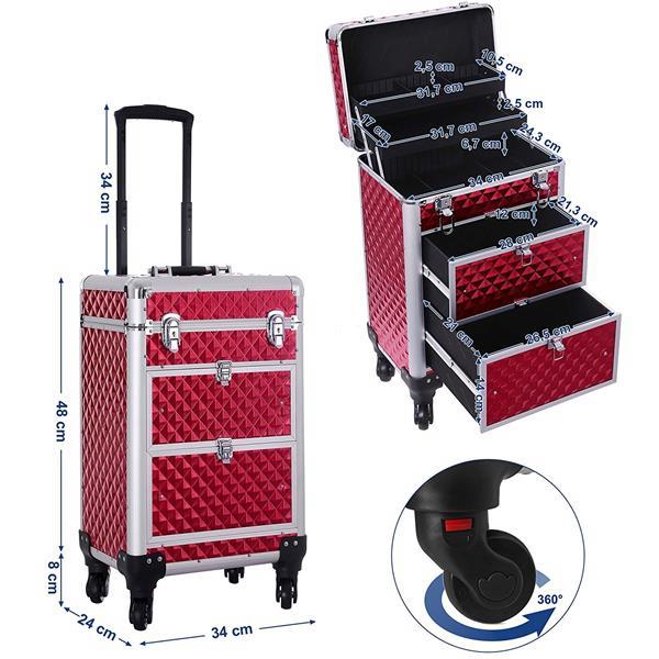 Grote foto cosmeticakoffer visagiekoffer kapperskoffer beauty en gezondheid make up sets