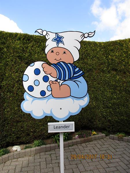 Grote foto geboortebord ooievaar geboorte feestbord kinderen en baby kraamcadeaus en geboorteborden