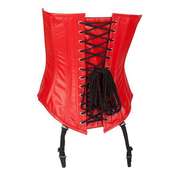 Grote foto echt leren corset model 10 rood in xs t m 10xl kleding dames lederen kleding