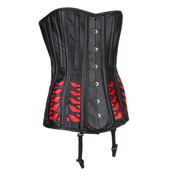 Grote foto echt leren corset model 07 in xs t m 10xl kleding dames lederen kleding