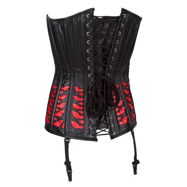 Grote foto echt leren corset model 07 in xs t m 10xl kleding dames lederen kleding