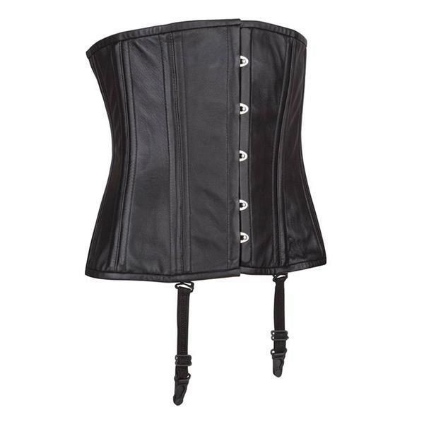 Grote foto echt leren corset model 05 waist cincher t m 10xl kleding dames lederen kleding