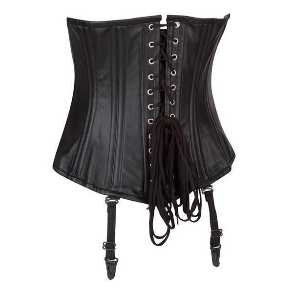 Grote foto echt leren corset model 05 waist cincher t m 10xl kleding dames lederen kleding