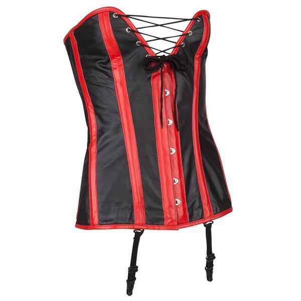 Grote foto echt leren corset model 03 in xs t m 10xl kleding dames lederen kleding