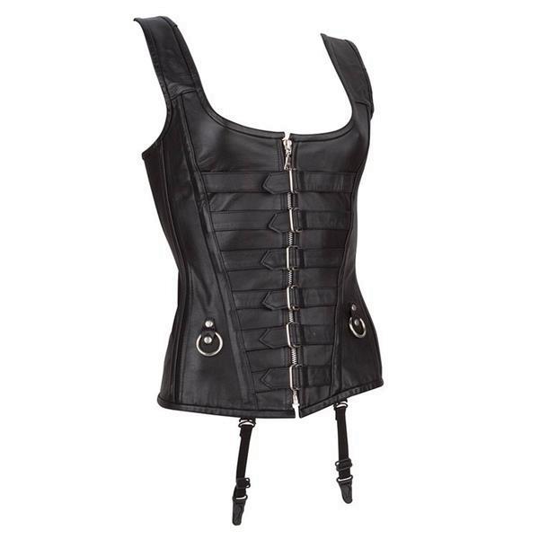 Grote foto echt leren corset model 01 zwart in xs t m 10xl kleding dames lederen kleding