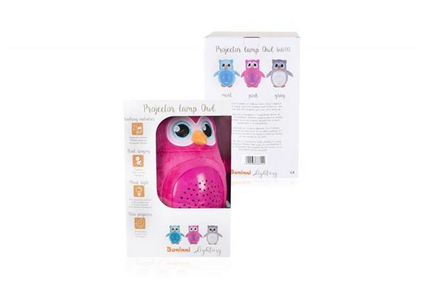 Grote foto muzikale sterrenprojector owl uil roze kinderen en baby complete kinderkamers