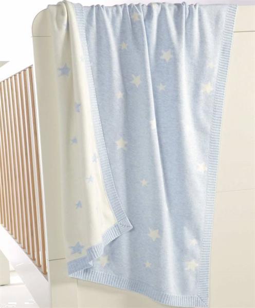 Grote foto gebreid dekentje millie boris blue star 70x90cm kinderen en baby complete kinderkamers