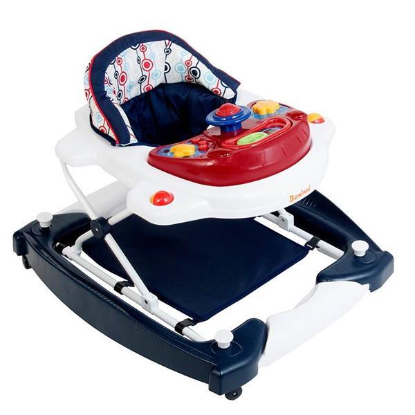 Grote foto loopstoeltje met schommelfunctie walker retro red kinderen en baby babyspeelgoed