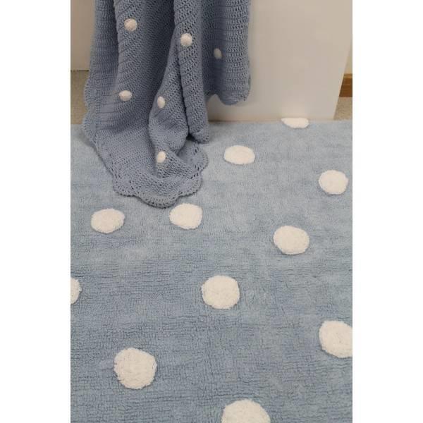 Grote foto topos azul dots blauw. 100 katoenen vloerkleed kinderen en baby complete kinderkamers