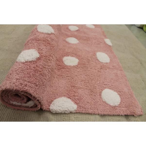 Grote foto topos rosa pink dots. 100 katoenen vloerkleed kinderen en baby complete kinderkamers