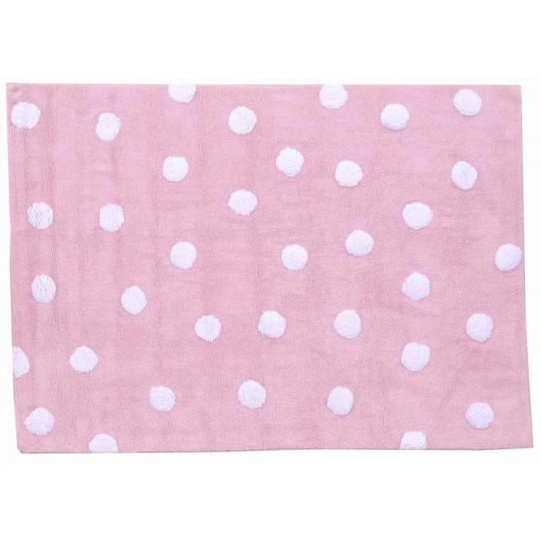 Grote foto topos rosa pink dots. 100 katoenen vloerkleed kinderen en baby complete kinderkamers
