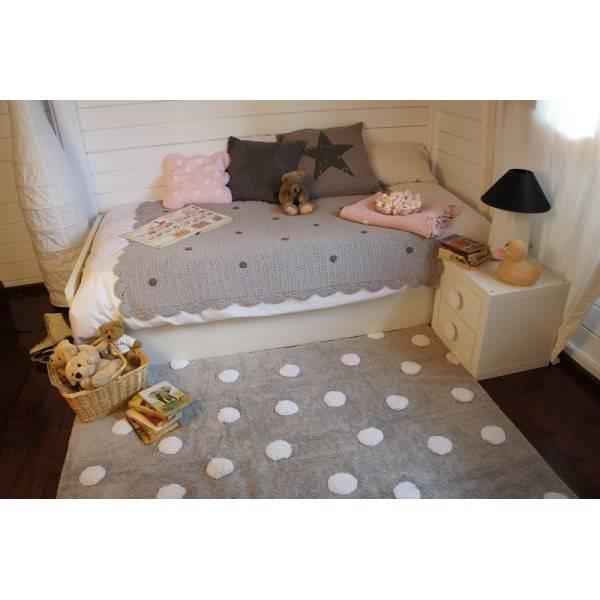 Grote foto topos gris dots grijs. 100 katoenen vloerkleed kinderen en baby complete kinderkamers