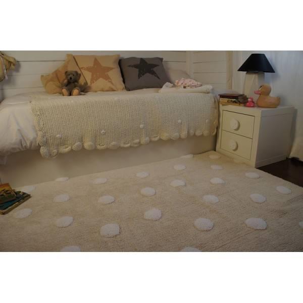 Grote foto topos crema dots beige. 100 katoenen vloerkleed kinderen en baby complete kinderkamers