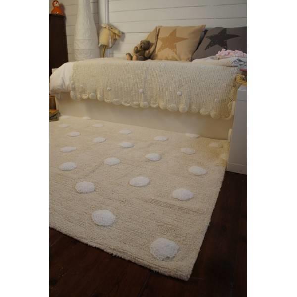 Grote foto topos crema dots beige. 100 katoenen vloerkleed kinderen en baby complete kinderkamers