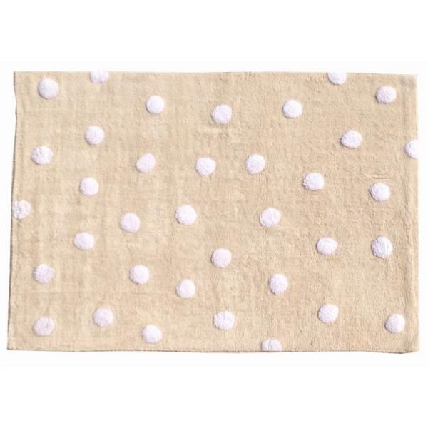 Grote foto topos crema dots beige. 100 katoenen vloerkleed kinderen en baby complete kinderkamers