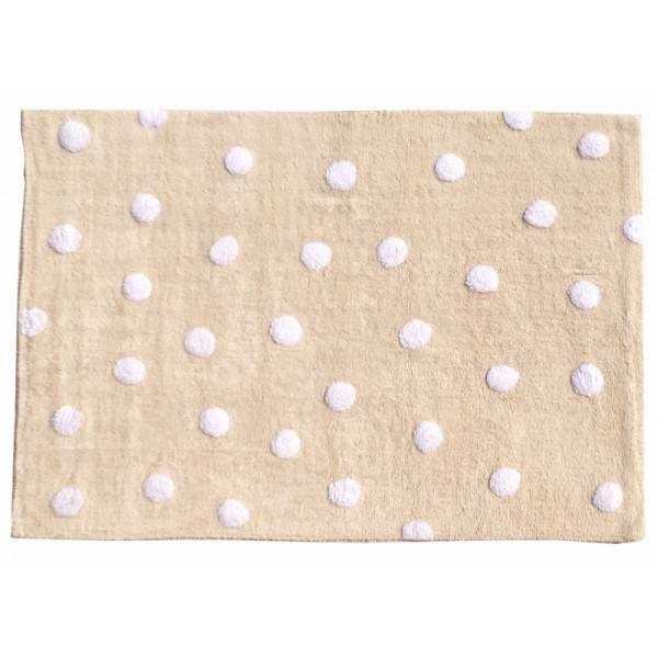 Grote foto topos crema dots beige. 100 katoenen vloerkleed kinderen en baby complete kinderkamers