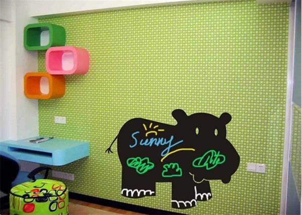 Grote foto muursticker krijtfolie nijlpaard huis en inrichting woningdecoratie