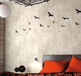 Grote foto muursticker zwarte vogels huis en inrichting woningdecoratie