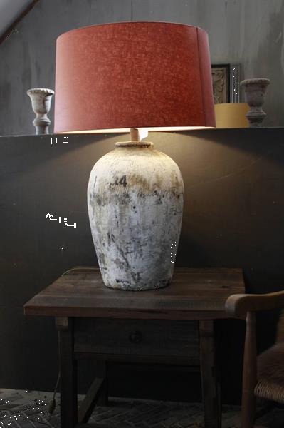 Grote foto amber kruiklamp oude rijst kruik lampenkap huis en inrichting tafellampen