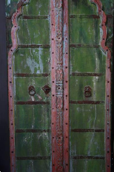 Grote foto oude antieke nepalese deuren set groen 190 x 92 cm antiek en kunst curiosa en brocante