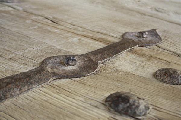 Grote foto unieke salontafel oude deur met ijzeren onderstel huis en inrichting eettafels