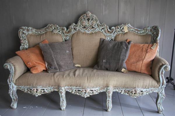 Grote foto barok 3 zits bankstel ibiza stijl met houtsnijwerk huis en inrichting bankstellen