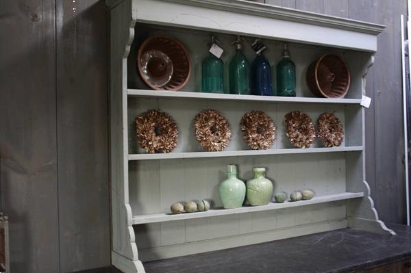 Grote foto brocante bordenrek zacht groen huis en inrichting keukenbenodigdheden