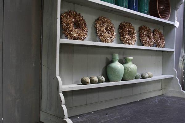 Grote foto brocante bordenrek zacht groen huis en inrichting keukenbenodigdheden