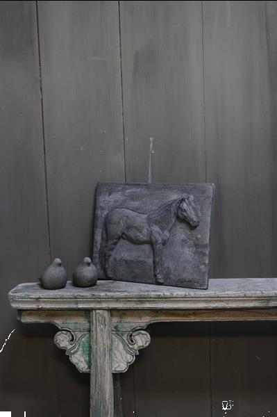 Grote foto wandpaneel lijst aura peeperkorn beton met paard 36 cm huis en inrichting woningdecoratie