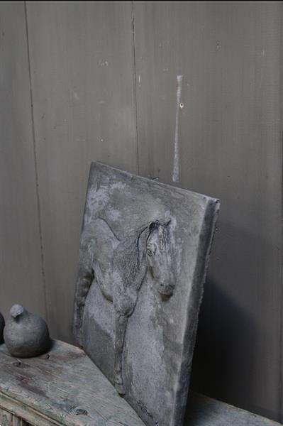 Grote foto wandpaneel lijst aura peeperkorn beton met paard 36 cm huis en inrichting woningdecoratie