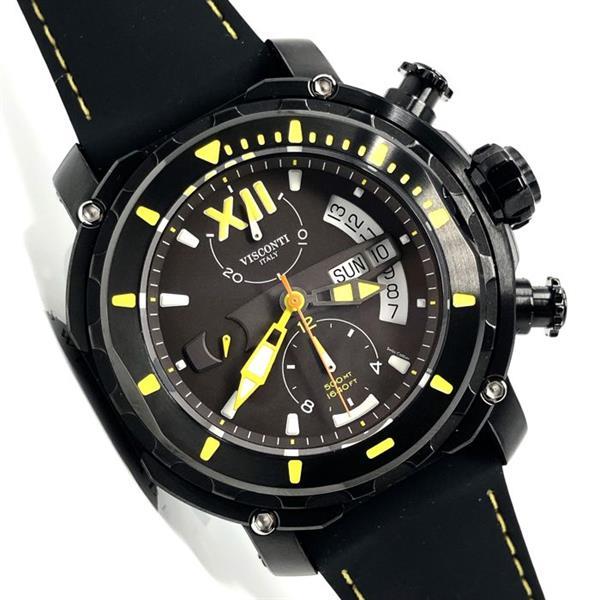 Grote foto visconti full dive 500 chrono gun yellow tone rubber strap kleding dames horloges