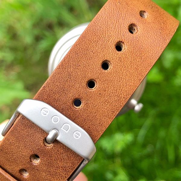 Grote foto eone bradley titanium classic brown leather strap swiss pa kleding dames horloges