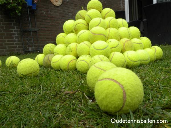 Grote foto veel gebruikte tennisballen voor de hond dieren en toebehoren toebehoren