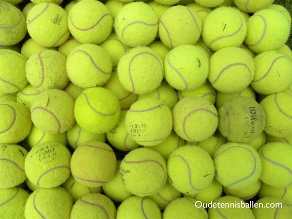 Grote foto veel gebruikte tennisballen voor de hond dieren en toebehoren toebehoren