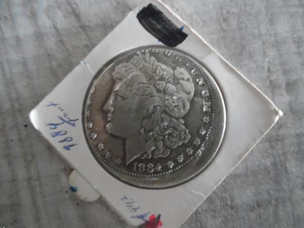 Grote foto misslag morgan dollar 1884 o postzegels en munten amerika