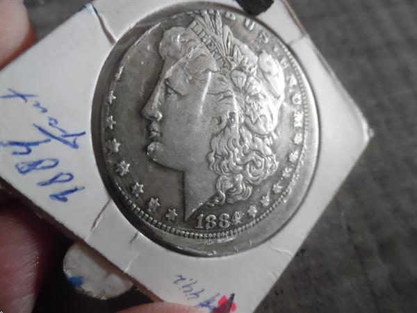 Grote foto misslag morgan dollar 1884 o postzegels en munten amerika