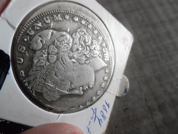 Grote foto misslag morgan dollar 1884 o postzegels en munten amerika